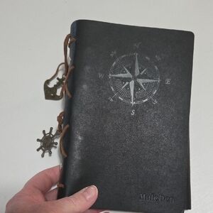 Maleden Faux Leather Journal with Compass Design